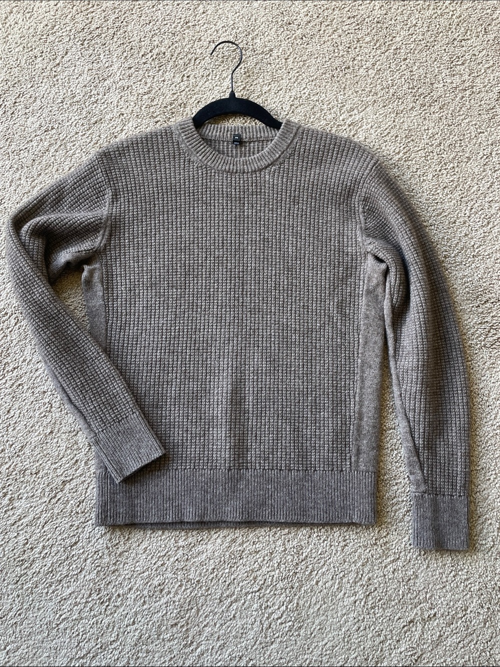 Muji Yak Hair Wool Ribbed Crewneck Sweater Taupe Women’s M Minimalist Natural - Picture 10 of 10